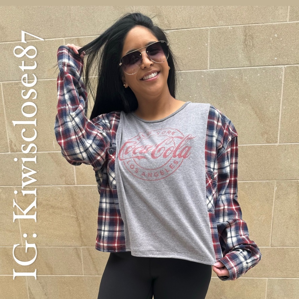 Coca-Cola long sleeve reworked flannel tee